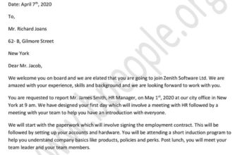 welcome letter to new employee from HR manager